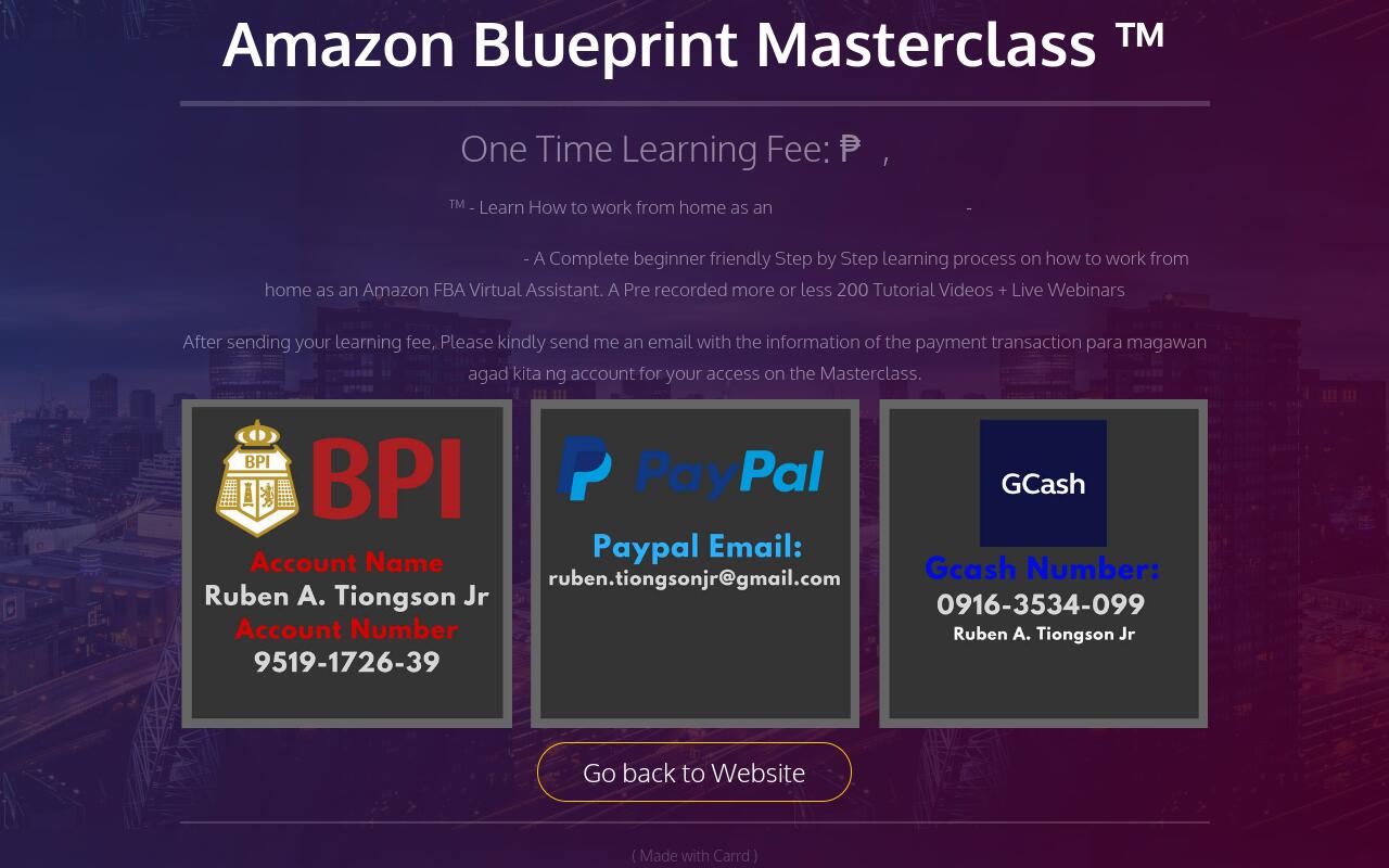Amazon Blueprint Enrollment